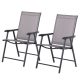 Folding garden chair with armrests, set of 2