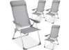 Aluminum folding garden chair 4 adjustable high back camping chairs 