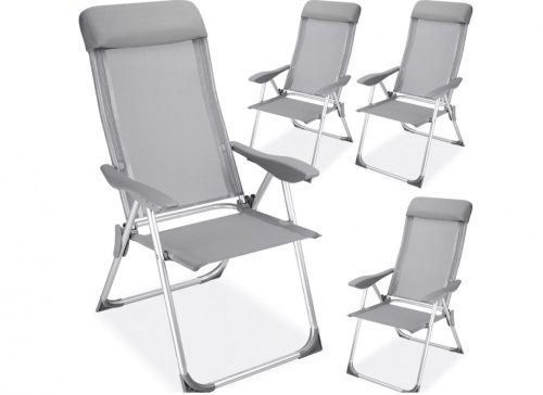 Aluminum folding garden chair 4 adjustable high back camping chairs 