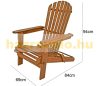 Wooden folding garden chair acacia wood with ergonomic design 84x69x94 cm
