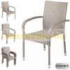 Polirattan garden chair, 4 beige chairs with armrests can be stacked