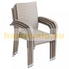 Polirattan garden chair, 4 beige chairs with armrests can be stacked