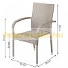 Polirattan garden chair, 4 beige chairs with armrests can be stacked
