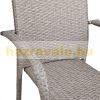 Polirattan garden chair, 4 beige chairs with armrests can be stacked