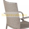 Polirattan garden chair, 4 beige chairs with armrests can be stacked