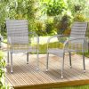Polyrattan garden chair, 4 gray armchairs can be stacked