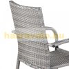 Polyrattan garden chair, 4 gray armchairs can be stacked