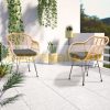 Polirattan chair wicker armchair 2 pieces can be used both indoors and outdoors