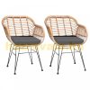 Polirattan chair wicker armchair 2 pieces can be used both indoors and outdoors