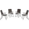 Polirattan garden chair 4-piece seating furniture folding brown chair outdoor furniture