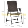 Polirattan garden chair 4-piece seating furniture folding brown chair outdoor furniture