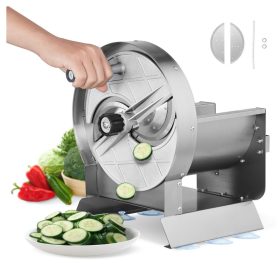   Ipari kézi zöldségszeletelő állítható vastagsággal 0–12 mm rozsdamentes acél ételszeletelő, tartalék pengével