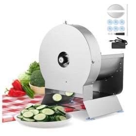   Elektromos zöldségszeletelő gép 0-12 mm állítható ipari szeletelő, rozsdamentes acél 