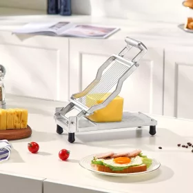   Kézi sajtszeletelő és vajvágó gép állítható szeletvastagság 9,9-19,8 mm rozsdamentes acél penge