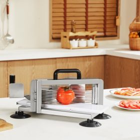   Kézi paradicsomszeletelő gép 9,5 mm vágás, rozsdamentes acél penge, csúszásmentes talp