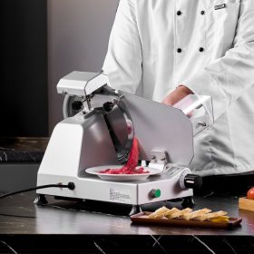 Elektromos szeletelőgép 180W állítható vastagság 0-10mm hús, sajt, kenyér szeleteléséhez