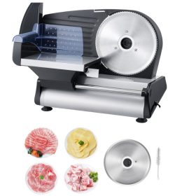   Szeletelőgép ø190 mm recés tárcsa 180W fekete Háztartási elektromos kenyér és felvágott szeletelő