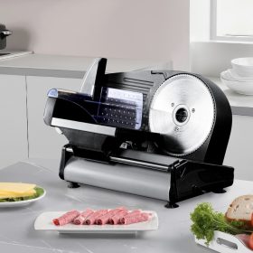   Szeletelőgép ø190 mm recés tárcsa 180W fekete Háztartási elektromos kenyér és felvágott szeletelő