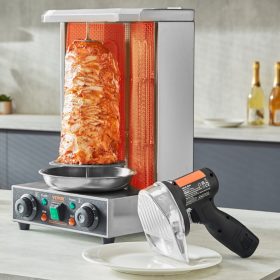   Ipari vezeték nélküli dönervágó kés 80W hússzeletelő gép 100 mm penge, 0–8 mm állítható vágásvastagság