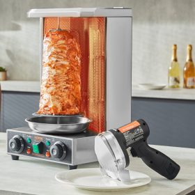   Vezeték nélküli dönerkés elektromos hússzeletelő 80W, állítható 0-8 mm gyros szeletelő 