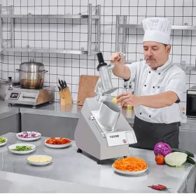   Multifunkciós konyhai zöldségaprító gép 550W 6 rozsdamentes acél penge, dupla adagolónyílás