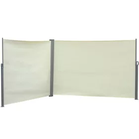   Szélfogó térleválasztó kültéri és beltéri paraván dupla méret 160x600 cm bézs színű 