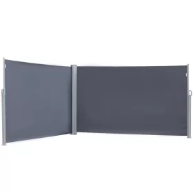   Szélfogó térleválasztó kültéri és beltéri paraván dupla méret 160x600 cm sötét szürke antracit