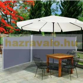   Szélfogó térleválasztó kültéri és beltéri paraván dupla méret 160x600 cm sötét szürke antracit