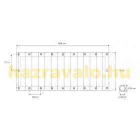   Erkély belátásgátló szélfogó 600 x 75 cm kiváló minőségű, vízálló és szélálló anyagból bézs