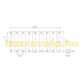   Erkély belátásgátló szélfogó 300 x 75 cm kiváló minőségű, vízálló és szélálló anyagból kék