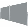 Windbreak double room divider outdoor and indoor screen 200x600 cm gray color white frame 