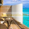 Room divider outdoor and indoor screen 300X180 cm beige windbreak with white frame