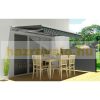 Room divider outdoor and indoor screen 300x180 cm with black windproof anthracite frame