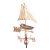 Szélkakas réz dekoratív hajó szélirányjelző 144x60x46 cm állítható lábbal