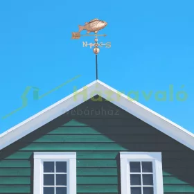   Szélkakas réz dekoratív hal formájú szélirányjelző 105x83x46 cm állítható lábbal