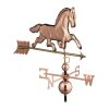 Windcock copper decorative galloping horse shaped wind direction indicator 119x99x46 cm with adjustable feet