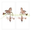 Windcock copper decorative galloping horse shaped wind direction indicator 119x99x46 cm with adjustable feet