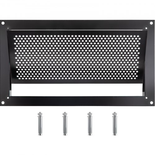 Szellőzőrács 406x203 mm fekete, horganyzott acél elszívórács árvízvédelmi szellőzőnyílás