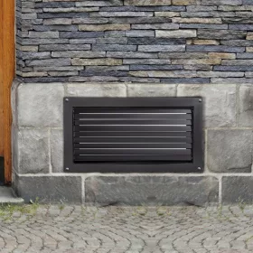   Szellőzőrács árvizes területre 406 x 813 mm fekete, horganyzott acél árvízvédelmi rács