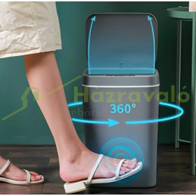   Érzékelős szemetes 16 literes szenzoros kuka automata mozgásérzékelővel, tölthető akkumulátorral fehér