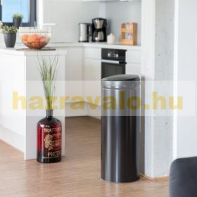   Rozsdamentes acél szemetes automata szenzoros kuka mozgásérzékelővel, fekete 50L 