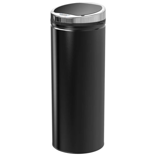 Motion sensor dustbin made of stainless steel, 50 liters 30.5x30.5x81.5 cm black dustbin