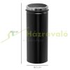 Motion sensor dustbin made of stainless steel, 50 liters 30.5x30.5x81.5 cm black dustbin