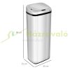 Automatic bin with sensor 50 liter stainless steel, silver 33x25x84 cm