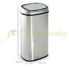 Automatic garbage can with sensor 68 liter stainless steel, silver 40.5x29.5x78 cm sensor bin
