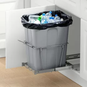   Kihúzható konyhai szemetes 33,1 literes szekrénybe szerelhető hulladékgyűjtő, teljes kihúzású sínnel