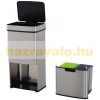 Stainless steel waste sensor bin 72 l waste separation system with 3 compartments