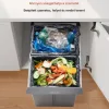 Kihúzható dupla konyhai szemetes 2 × 20 literes teljes kihúzású sínnel, kivehető tartályokkal