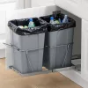 Kihúzható dupla konyhai szemetes 2 × 25,5 literes szekrénybe szerelhető szelektív hulladékgyűjtő