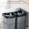 Kihúzható dupla konyhai szemetes 2 × 25,5 literes szekrénybe szerelhető szelektív hulladékgyűjtő